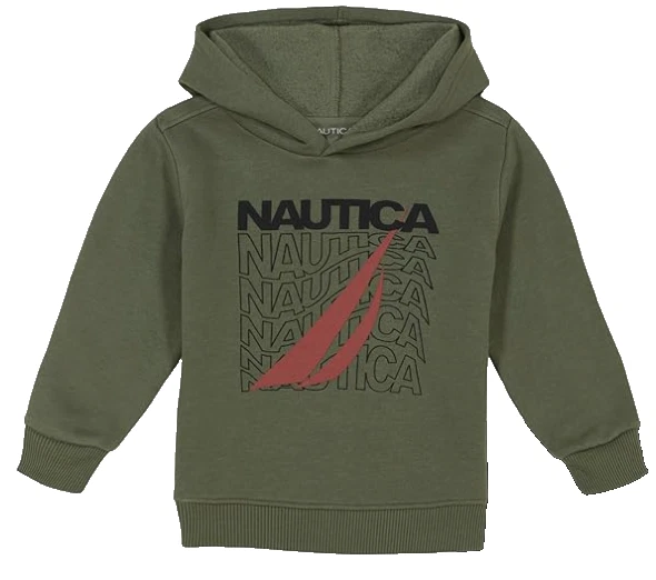 Nautica Boys Fleece Hoodie Sweater (Little Boys Size 5) PolyCotton Graphic Print