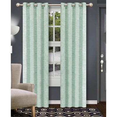 Skyler Yarn Dyed Sheer Grommet Window Panel, Green, 54x84 Inches