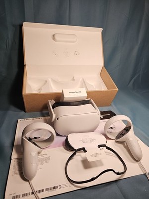 Meta Quest 2 Standalone VR Headset 128GB White with Controllers & Resident Evil 