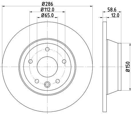 Hella Disque De Frein 8Dd355113841 Audi - Image 2