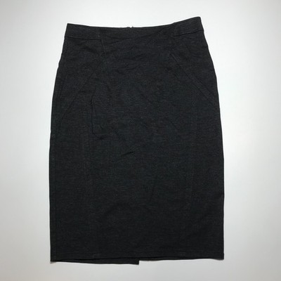 Thalian Pencil Skirt Womens 8 Dark Gray Ponte Slimming Darts Below-Knee Length