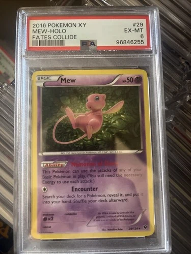 2016 Pokemon XY Fates Collide Mew Holo Psa 6