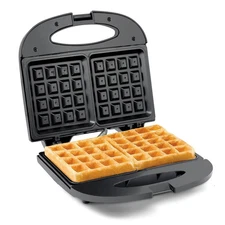 Compact Double Black Waffle Maker Non Stick Appliance for Sweet and Savory Wa...
