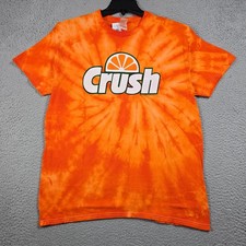 CRUSH Tie Dye Shirt Mens Large L ORANGE SODA POP CASUAL Dr Pepper Retro Logo NWT