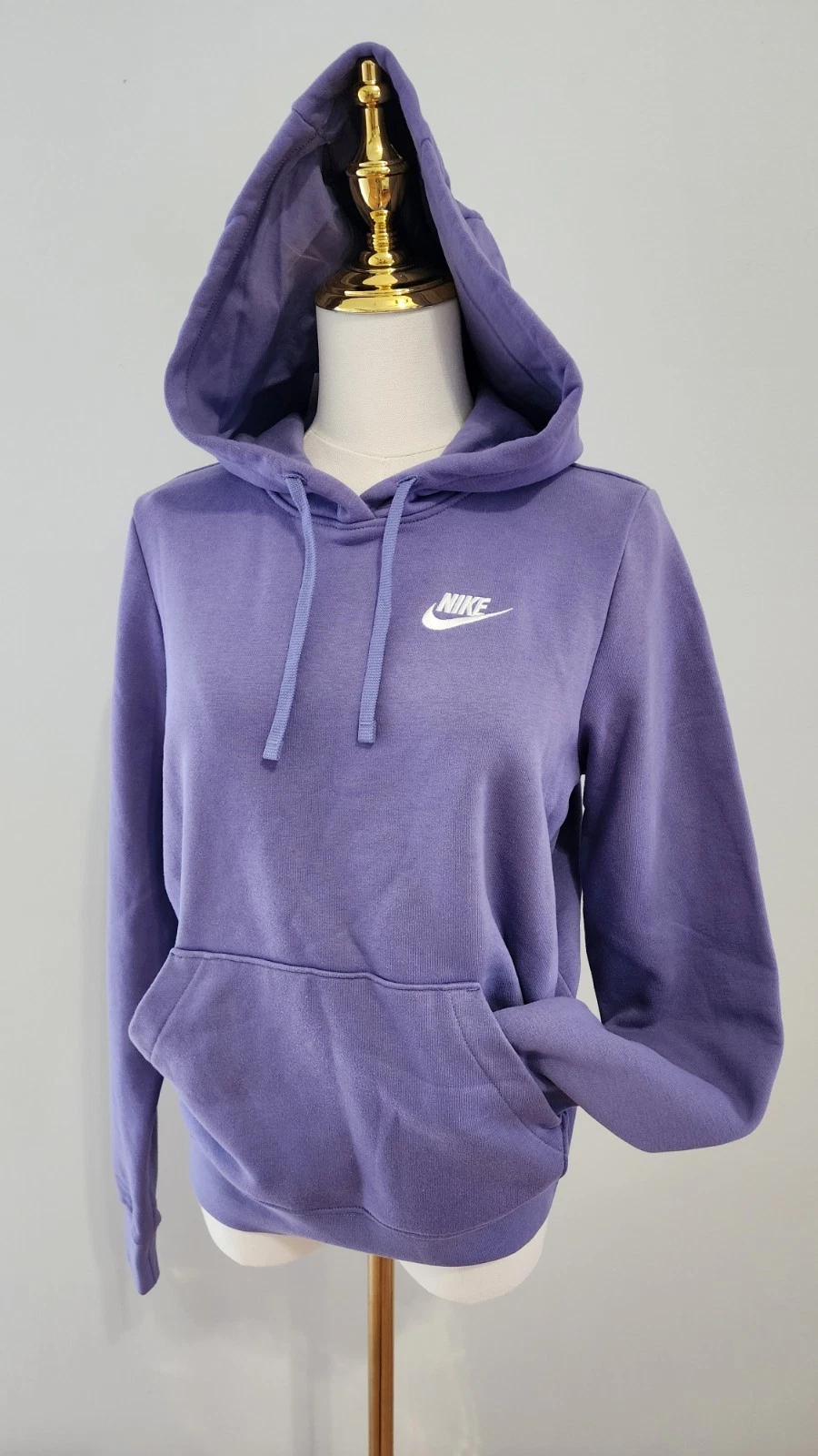 Nike Sportswear Club Women's Pullover Hoodie Cotton Purple Sweatshirt Size XS