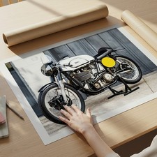 Norton 6330M Motor Bike A3 Print Poster Classic Motorcycling Artwork Wall Art