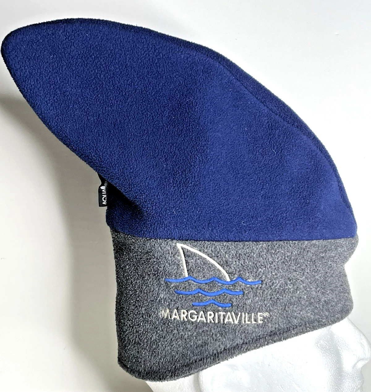 Margaritaville Shark Fin Aqua Sheen Fleece Hat Blue Gray VTG 90's Jimmy Buffet
