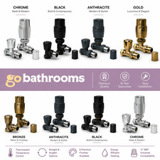 Thermostatic Radiator Valves TRV Straight/Angled Chrome Anthracite Gold