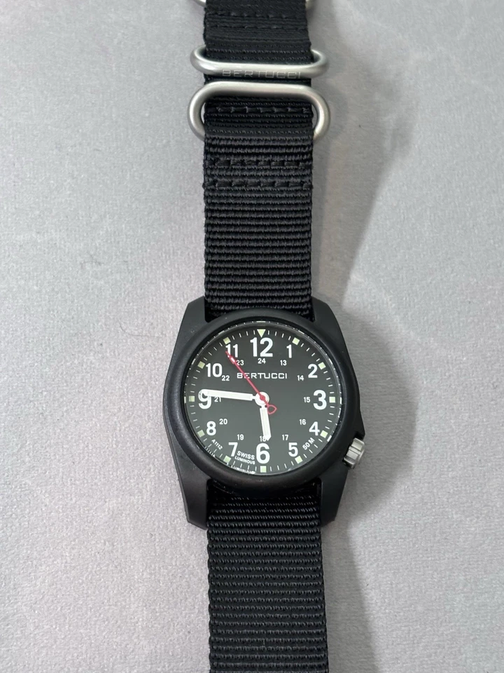 Bertucci DX3 Field Watch Blk Case Black Bezel Black Nylon Band Black Face - Image 4 of 4
