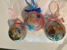 Set of 3 FROZEN Elsa Anna Kristoff Disney Store Parks Ball Ornament
