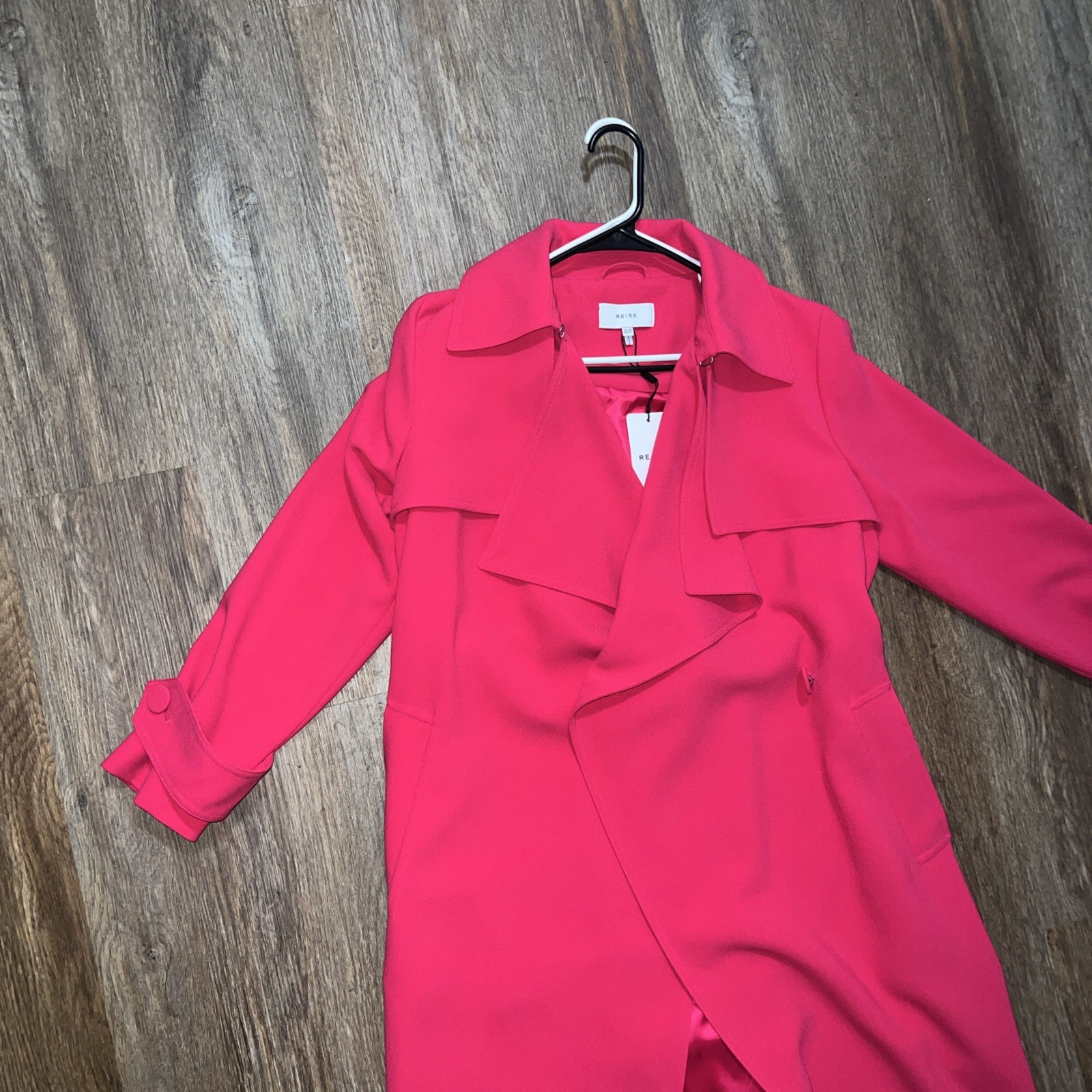 NWT Med Weight Reiss Women's Eden Trench Coat In Pink Sz 4 image 9