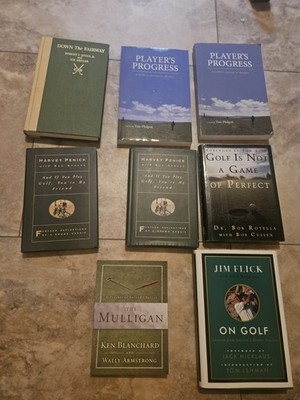 Golf Book Lot 8 HC/PB Rotella Penick Flick Player s Progress + Duplicates Read