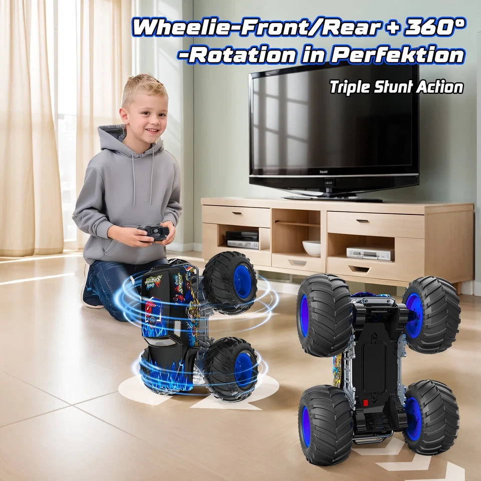 Monster Truck Ferngesteuert mit Licht 360°Drehung Ferngesteuertes Auto - Bild 2 von 4