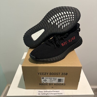 NEW adidas Yeezy Boost 350 V2 Bred Size 10 13 Mens CP9652 Black Red 