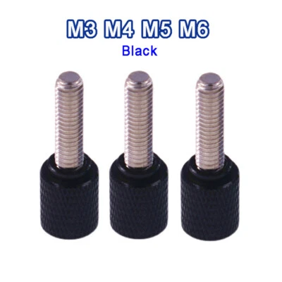 Rändelschrauben Hohe Form M3 M4 M6 Aluminium + Edelstah Rändelschraube Schwarz - Bild 1 von 4