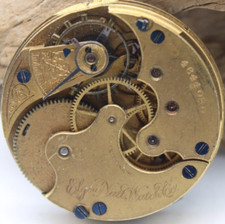 1893 ELGIN POCKET WATCH MOVEMENT 4644080 GRADE 118 6s 11j CI 