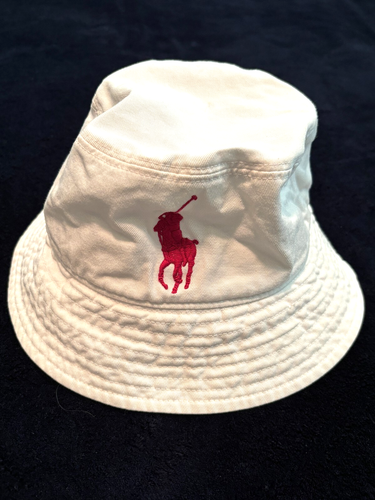Polo Ralph Lauren Pink Pony Girls White Bucket Hat Childs Size Small Embroidered - Picture 3 of 7