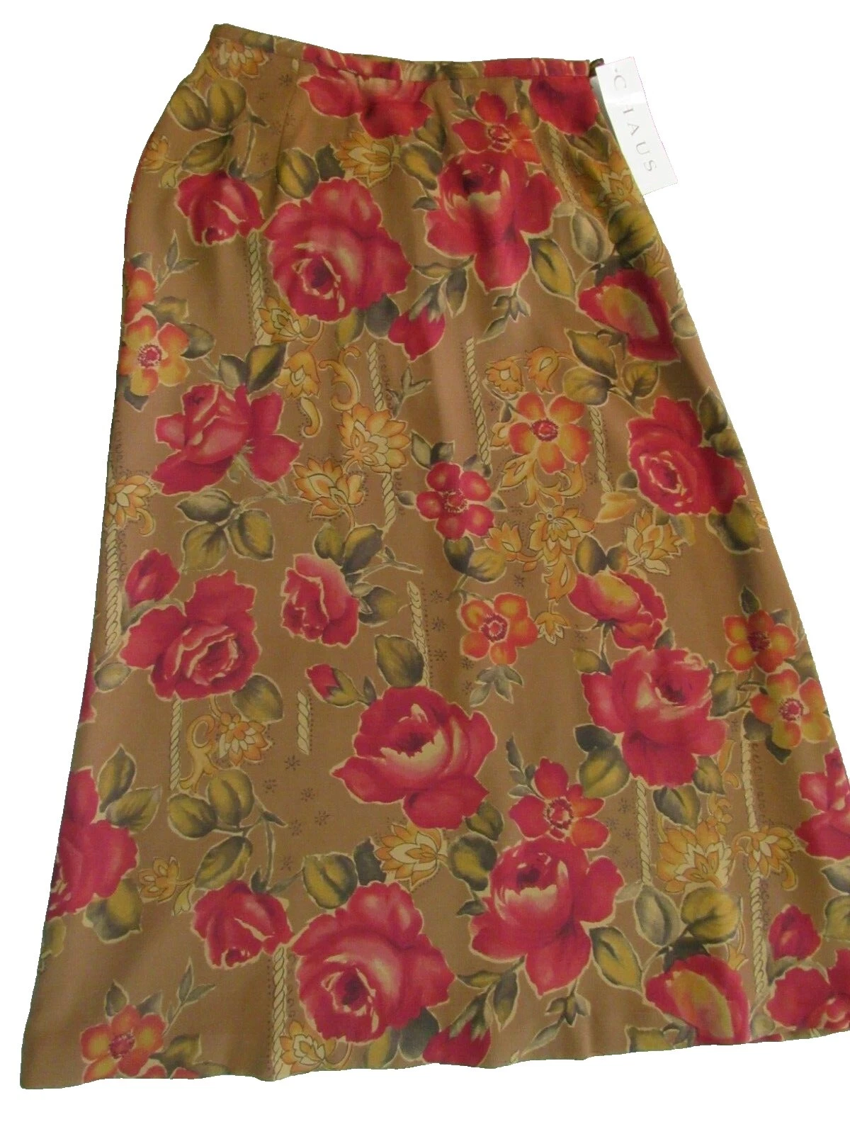 Linen Floral A-Line Skirts for Women