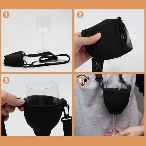 Wine Glass Lanyard Funny Hand Free Wine Glass Holder Necklace Drink Holder - Imagen 6 de 13