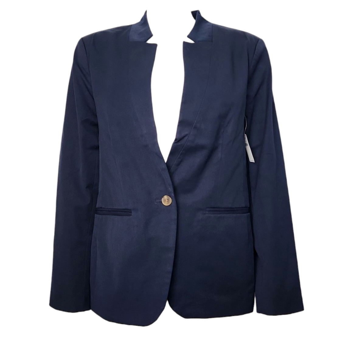 Old Navy Blazer Jacket Womens L Large Solid All Blue Long Sleeve NWT New - Main Image