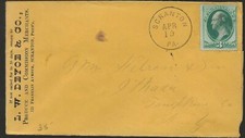 1870's Scranton Pa L W Deyor & Co. Produce Merchant Cover to NY
