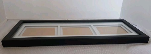 8x20 Gallery Picture Frame with White Color Mat Black Frame for Three 4x6 Photos - Picture 3 of 3