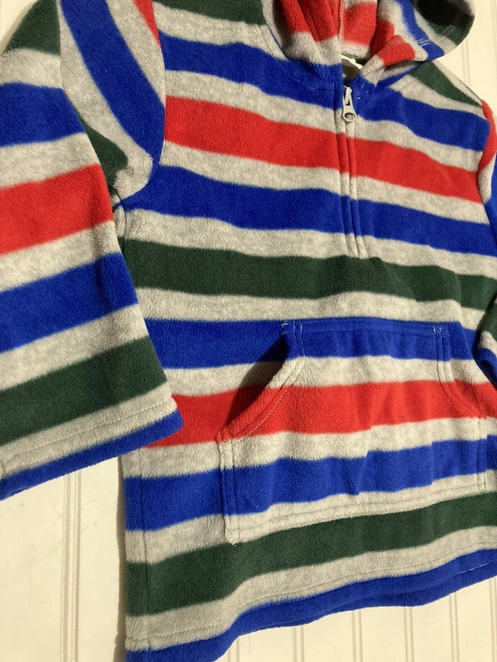 Sudadera con Capucha Crazy 8 Niños 4T Gris Rojo Azul Verde Rayas 1/4 Cremallera 1 Bolsillo Foto 4 de 4