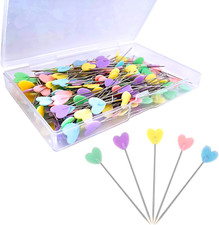 200Pcs Sewing Pins Flat Head Straight Pins, Colored Pearl Head Stick Pin Long 2.