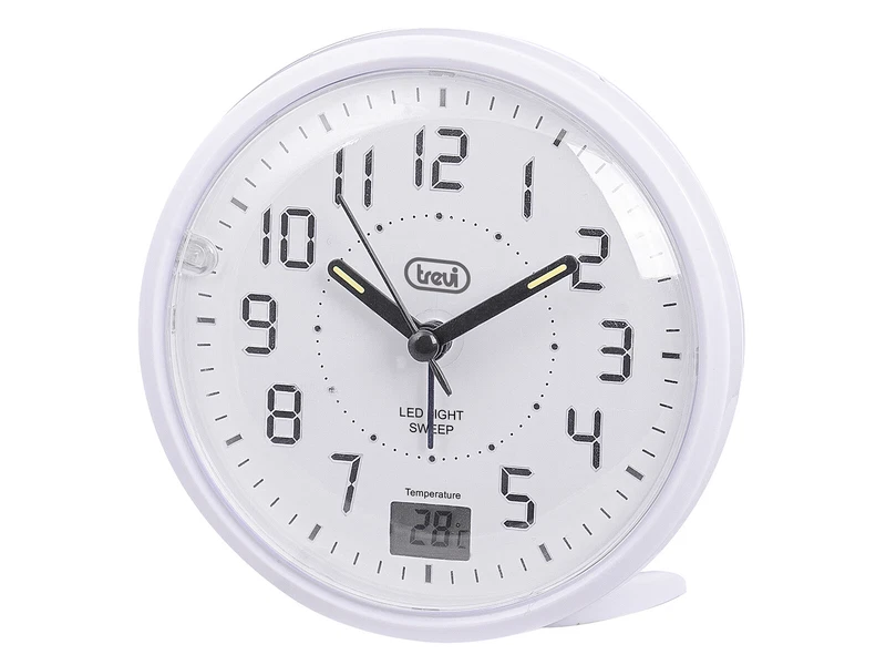 Orologio Sveglia Quarzo Trevi SL 3P27 Bianco Sweep Silenziosa Luce Led, fotografia 4 di 7