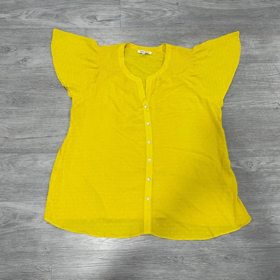 Blusa rosa y oliva para mujer 1X túnica lunares suizos abotonada campesina fluida Foto 4 de 4