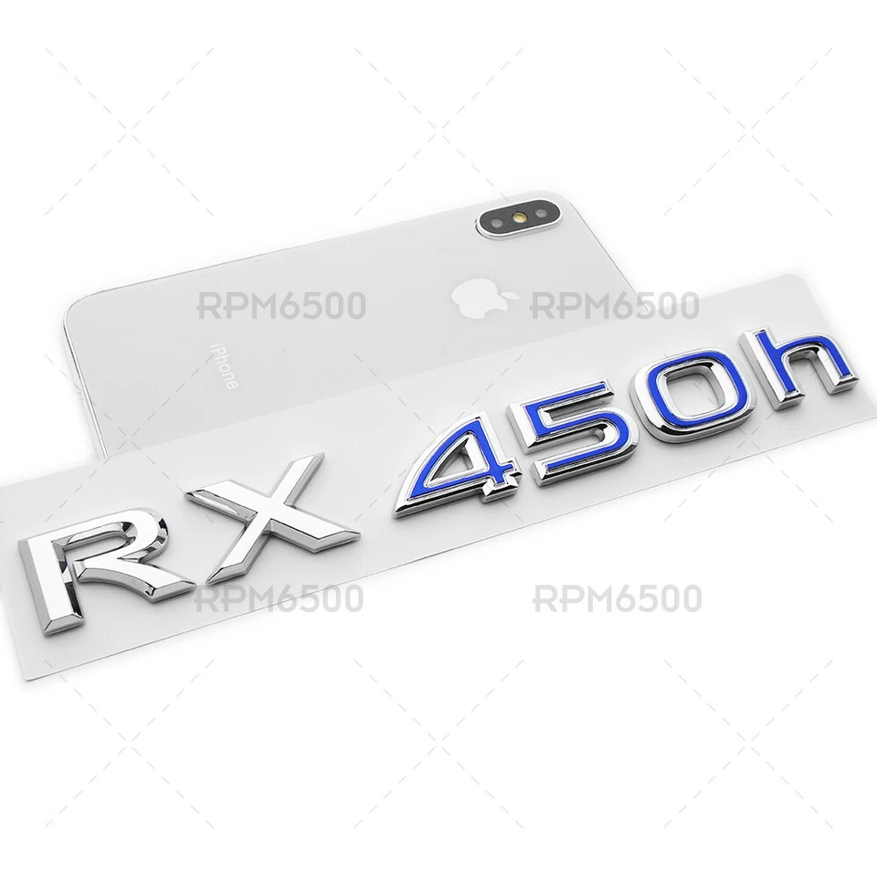 Puerta levadiza OEM cromada RX 450h letra insignia emblema coche reemplazo F-Sport Foto 4 de 4