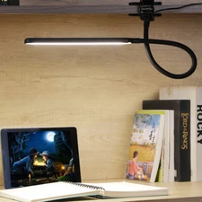 LED Desk Lamp Adjustable Swing Arm Lamp with Clamp Eye-Caring Reading Desk Light