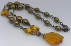 Vintage Amber Glass Bead Choker Necklace  — photo 4