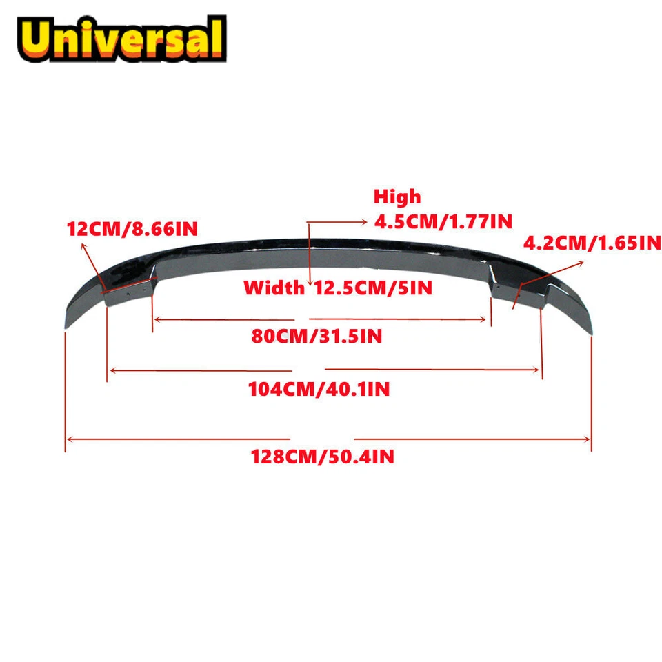 Gloss Black Universal Fit For 1998-2004 Buick Regal Rear Trunk Lip Spoiler Wing - Image 2 of 4