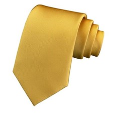 Branduce 3.15"  8cm  Men's Solid Color Formal Woven Necktie  Gift Box Gold