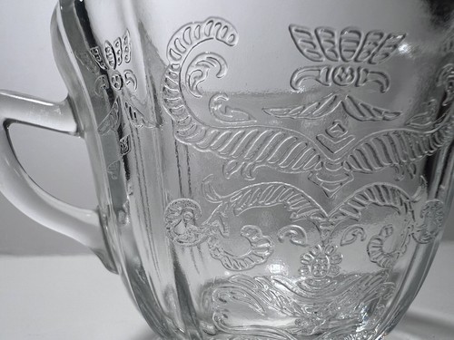 Vintage Crystal Madrid Pattern Depression Glass Sugar Dish And Creamer - Picture 12 of 15