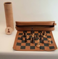 Scacchiera e dama da viaggio in pelle Nazareno Gabrielli