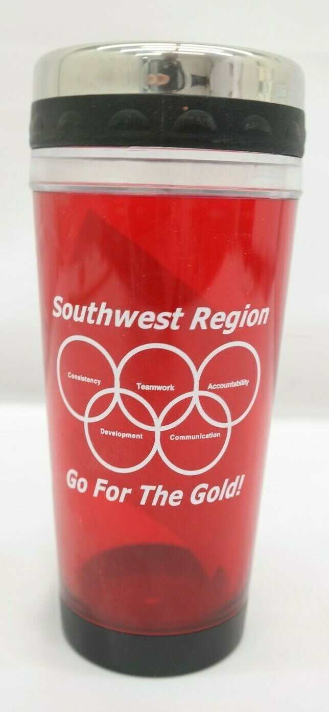 Southwest Region Go For the Gold Olympic Clear Plastic Coffee Travel