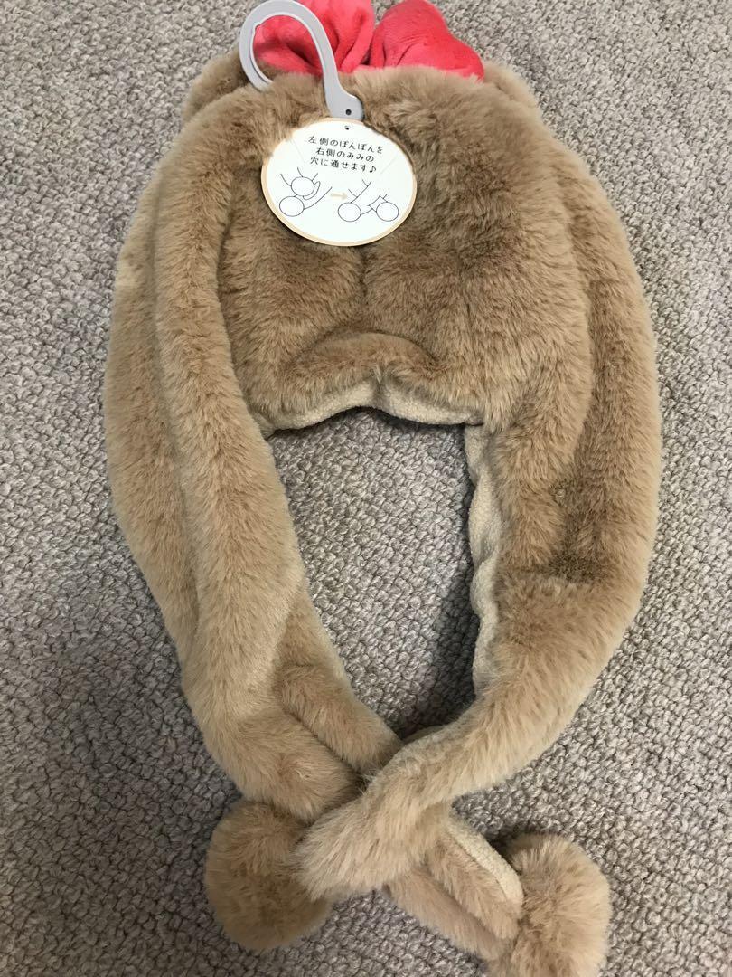 Hello Kitty Hat Muffler 52Cm Earmuffs With Ears Cold Protection eBay