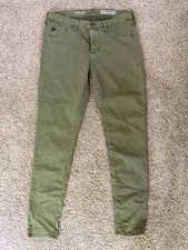Anthropologie Women's Jeans Mid-Rise Super Skinny The Abbey Ankle Size 28R Green