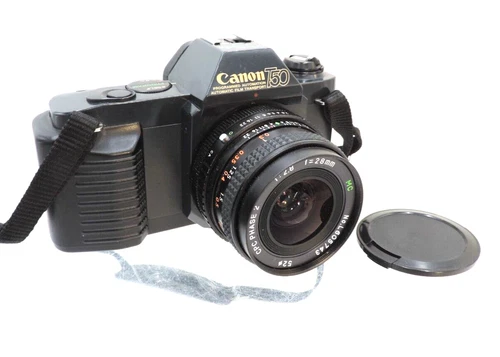 Canon T50 Film Camera with CPC Phase 2 MC 28mm 2.8 Lens / Untested