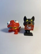 The Ugglys Pet Shop Lot of 2 Ugly Pets Toy Figures Red Lizard & German Shepherd