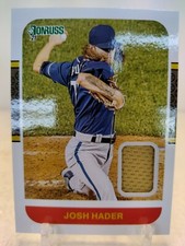 JOSH HADER 2021 Panini Donruss Baseball Retro 1987 Materials JERSEY Brewers 
