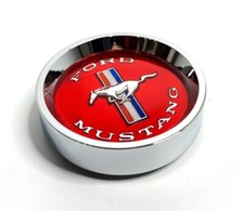 Single Tri-bar Pony Red Center Cap For 1965-66 Ford Mustang W Styled Hubcap