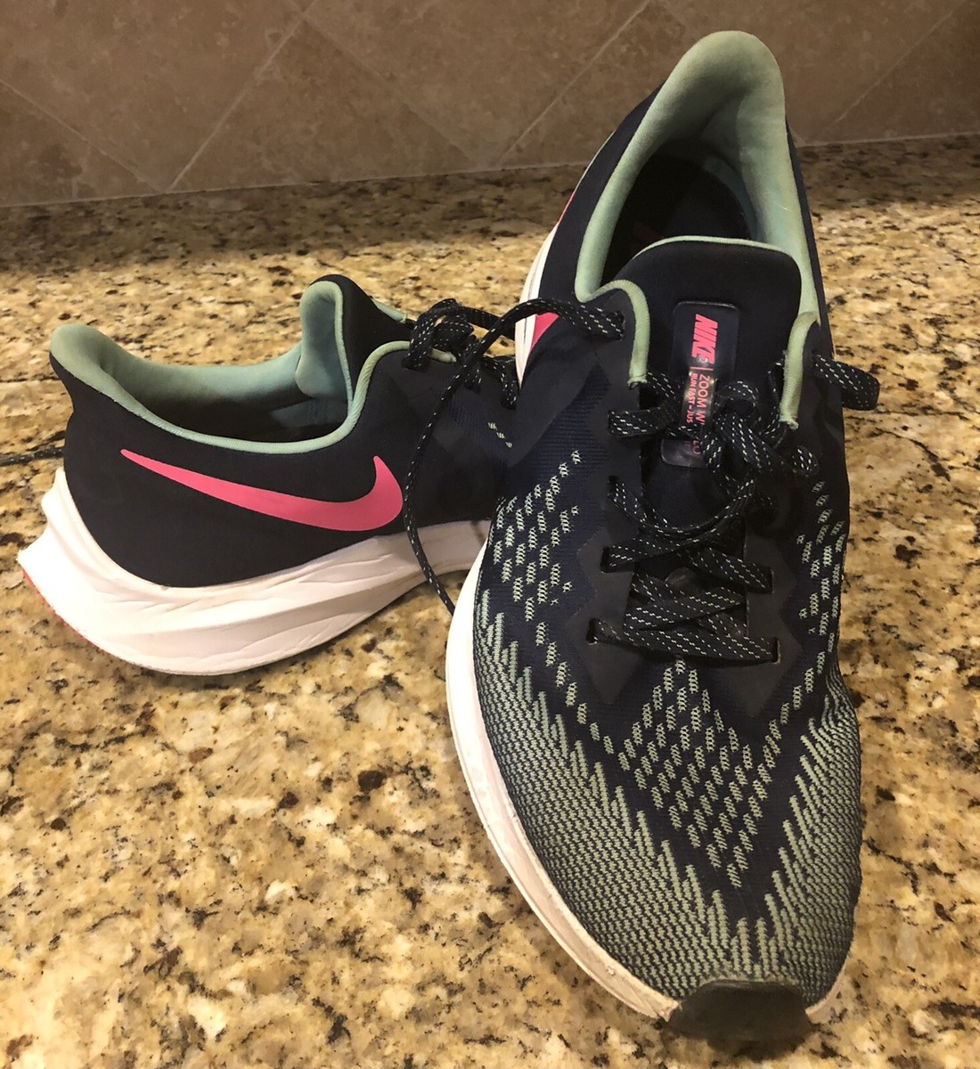 Nike Womens Size 10 Zoom Winflo Running Pink Blue shoe women's