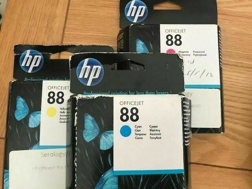 HP 88 Yellow / Magenta an Cyan ink Cartridge. Genuine HP Cartridge