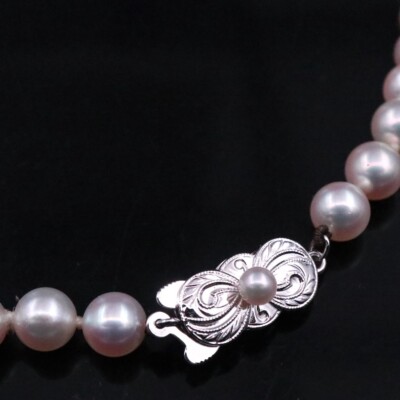 【MIKIMOTO】THE PEARL NECKLACE Mikimoto-Pearl Necklace with Silver Clasp. | eBay