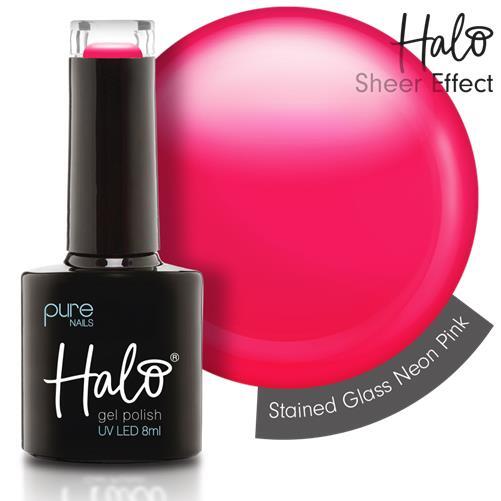Halo Gel Polish UV LED HEMA-Free Stained Glass 2024 (Neon Pink) 8ml
