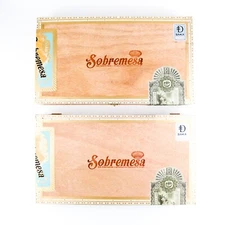 Lot of 2 Sobremesa Brulee Robusto Empty Wood Cigar Box 11.75" x 6.5" x 1.75"