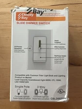 Cloudy Bay Vertical Slide Dimmer Switch CBLD002WH 3-Way New